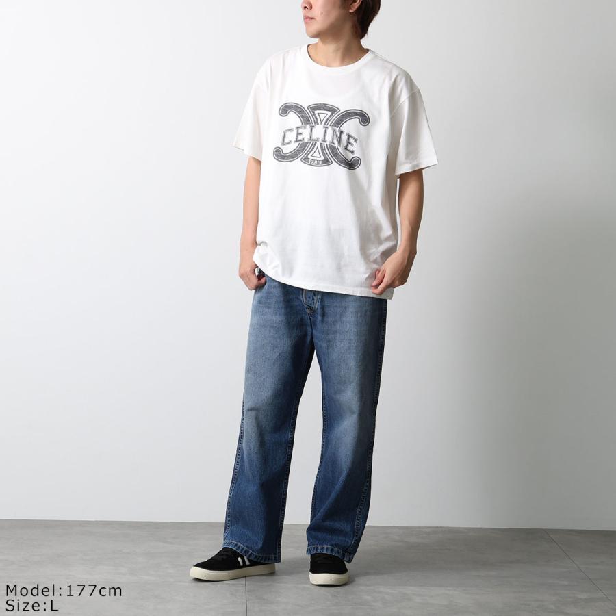 CELINE セリーヌ Tシャツ RX0BO671Q.38AW RX0BO671Q.01OB メンズ トリオンフ コットン 半袖 ロゴT カットソー クルーネックの画像