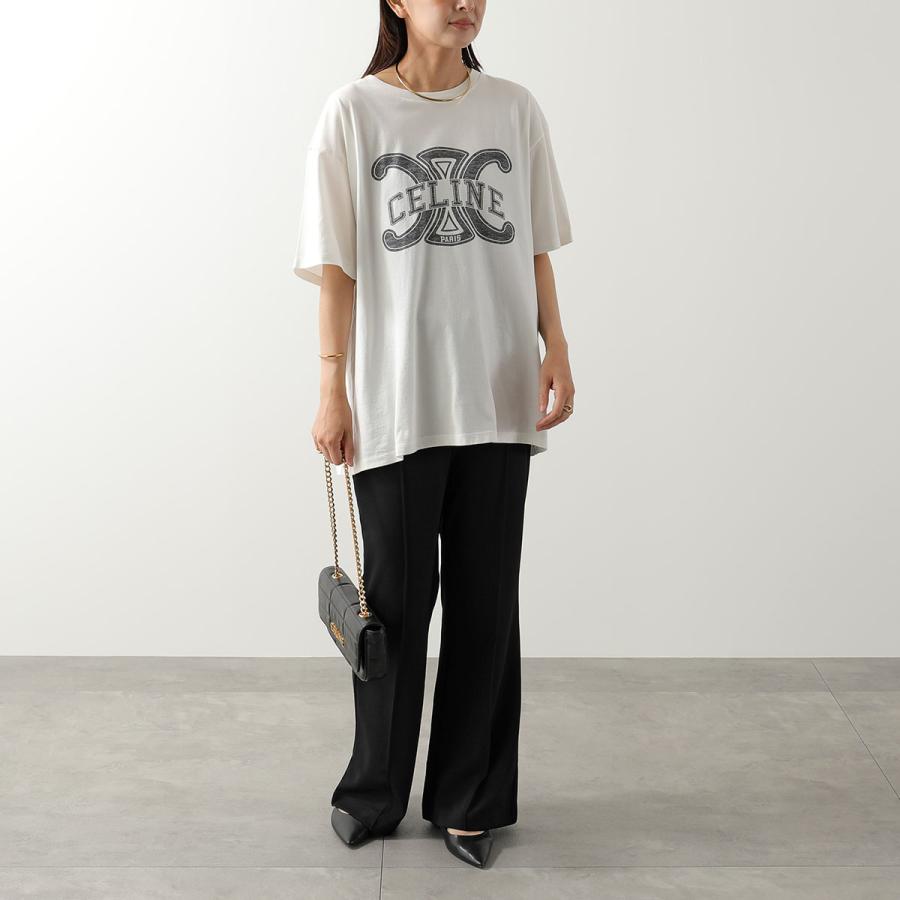 CELINE セリーヌ Tシャツ RX0BO671Q.38AW RX0BO671Q.01OB メンズ トリオンフ コットン 半袖 ロゴT カットソー クルーネックの画像