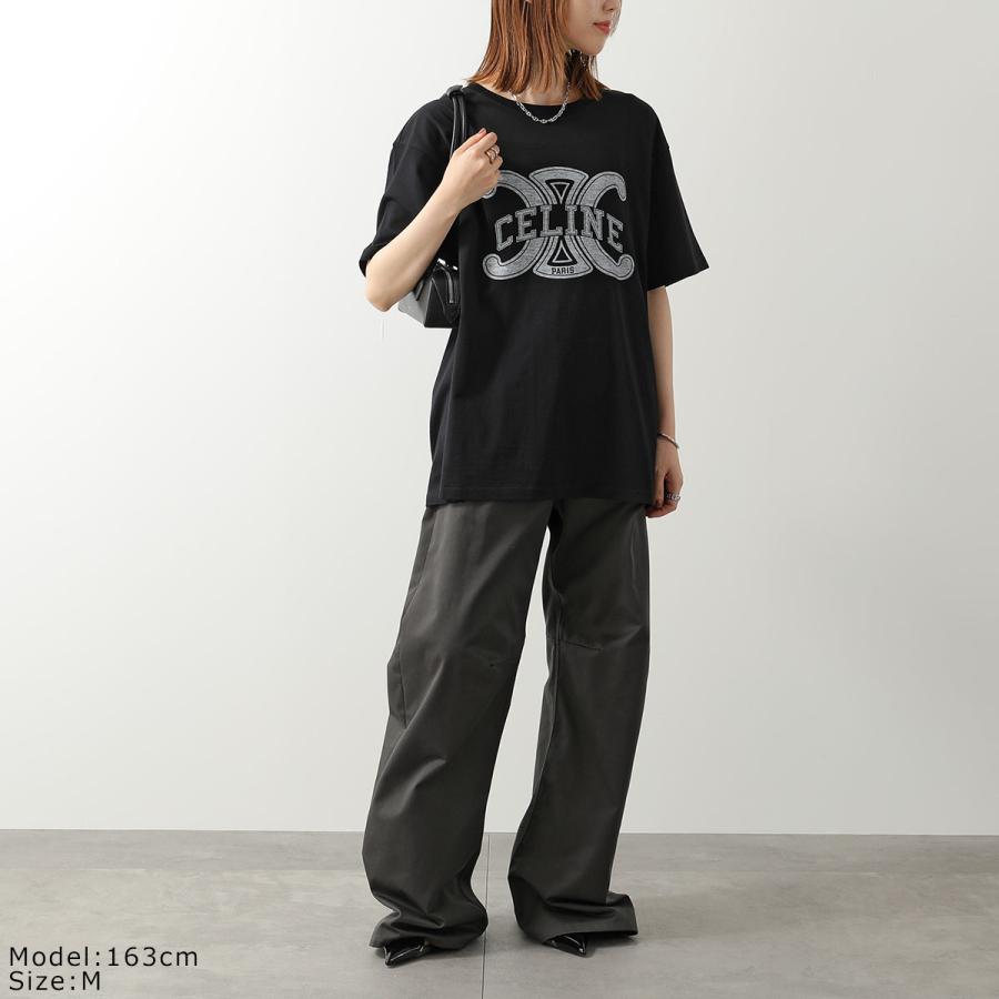 CELINE セリーヌ Tシャツ RX0BO671Q.38AW RX0BO671Q.01OB メンズ トリオンフ コットン 半袖 ロゴT カットソー クルーネックの画像