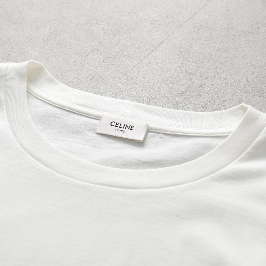 CELINE セリーヌ Tシャツ RX0BO671Q.38AW RX0BO671Q.01OB メンズ トリオンフ コットン 半袖 ロゴT カットソー クルーネックの画像