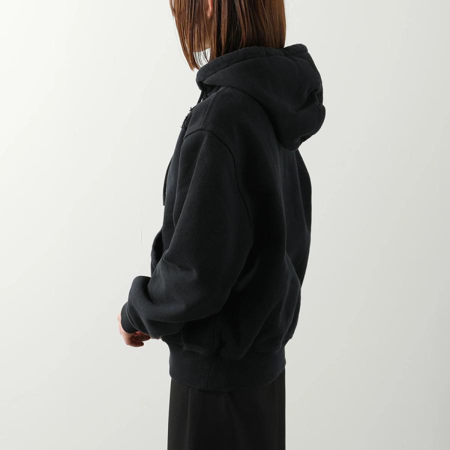 BURBERRY バーバリー パーカー 8084964 メンズ ジップアップ フーディー スウェット コットン 裏起毛 刺繍ロゴ セットアップ可能 A1189/BLACKの画像