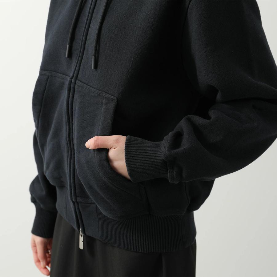 BURBERRY バーバリー パーカー 8084964 メンズ ジップアップ フーディー スウェット コットン 裏起毛 刺繍ロゴ セットアップ可能 A1189/BLACKの画像