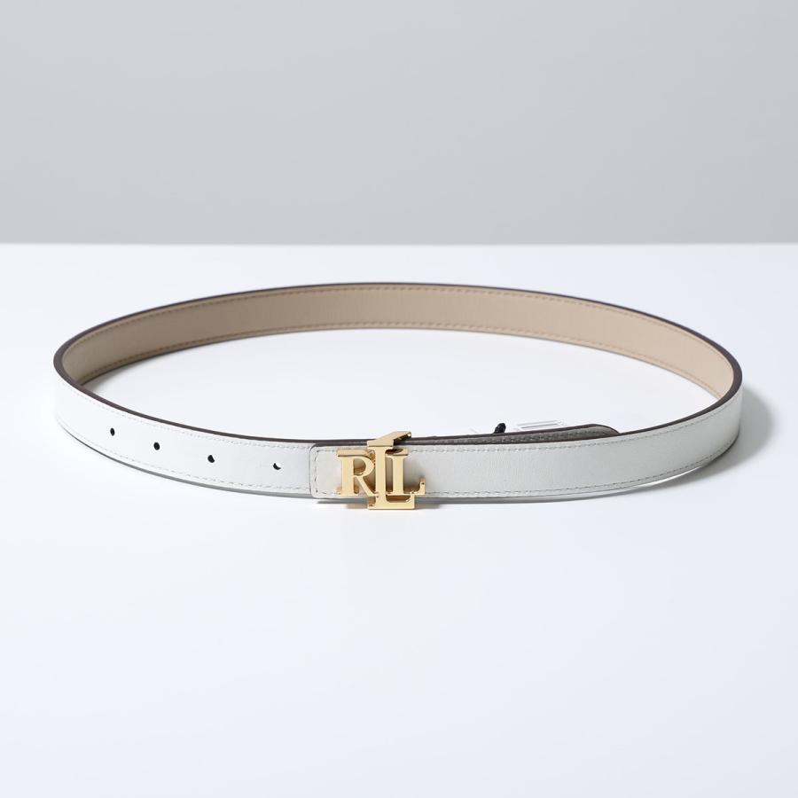 連休限定値引⭐LAUREN RALPH LAUREN シルバー レザー ベルト⑤ LAUREN RALPH LAUREN（ローレン ラルフローレン） ナローベルト REV