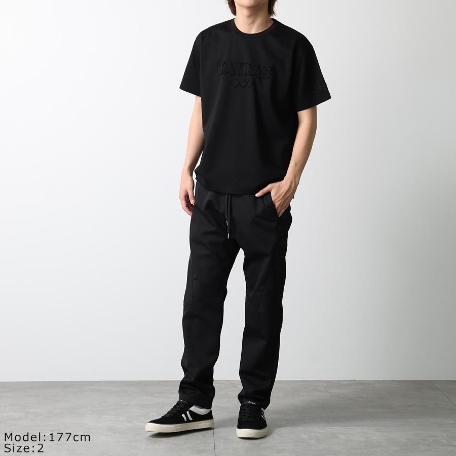 TATRAS タトラス イージーパンツ MENTORE メントーレ MCKZ0350103588 メンズ テーパード ロゴ ストレッチ ジャージ ブラックの画像
