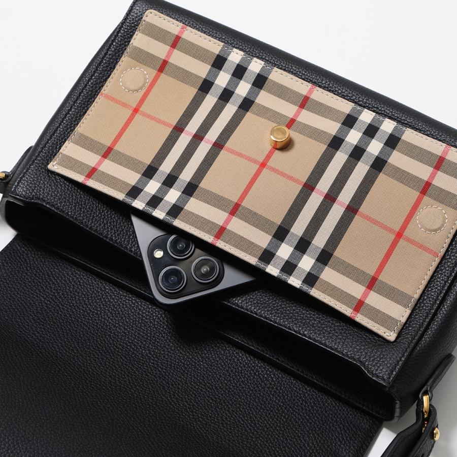 BURBERRY バーバリー ショルダーバッグ NOTE ノート 8021110 メンズ バーバリーチェック レザー クロスボディ 鞄 A1189/BLACKの画像