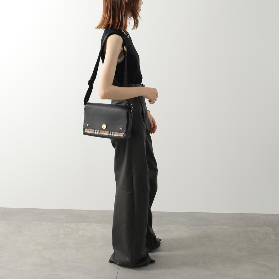 BURBERRY バーバリー ショルダーバッグ NOTE ノート 8021110 メンズ バーバリーチェック レザー クロスボディ 鞄 A1189/BLACKの画像