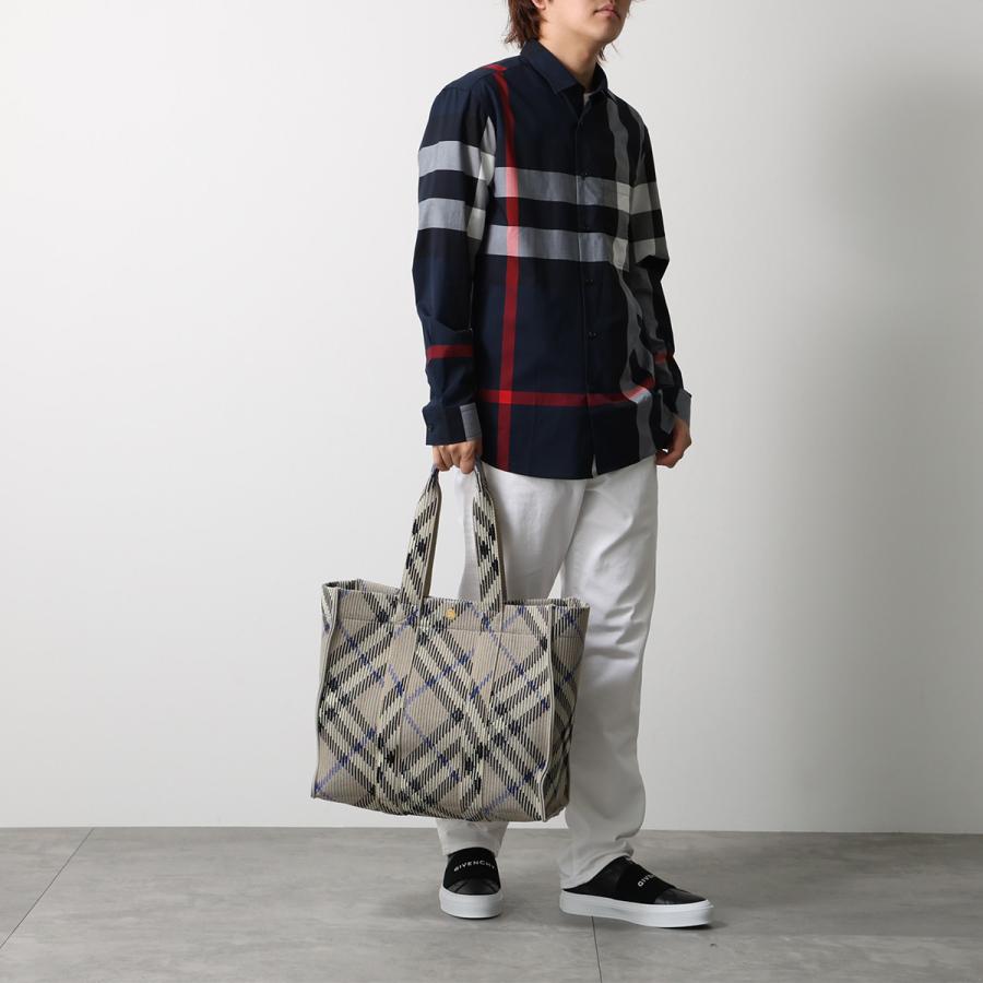 BURBERRY バーバリー トートバッグ LL MD KNIT TOTE CH4 8090405 メンズ ニット チェック 鞄 B9629/LICHENの画像
