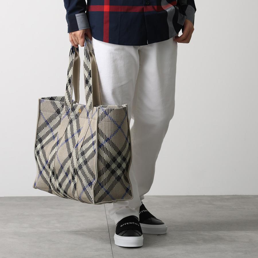 BURBERRY バーバリー トートバッグ LL MD KNIT TOTE CH4 8090405 メンズ ニット チェック 鞄 B9629/LICHENの画像