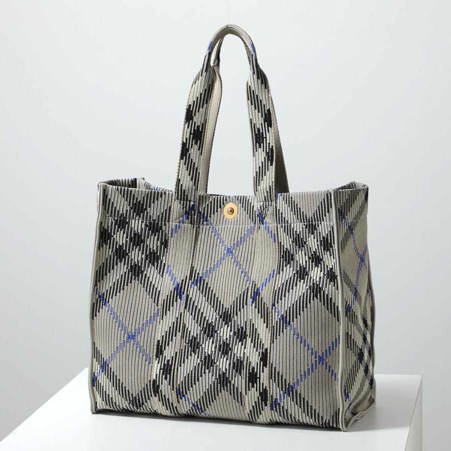 BURBERRY バーバリー トートバッグ LL MD KNIT TOTE CH4 8090405 メンズ ニット チェック 鞄 B9629/LICHENの画像