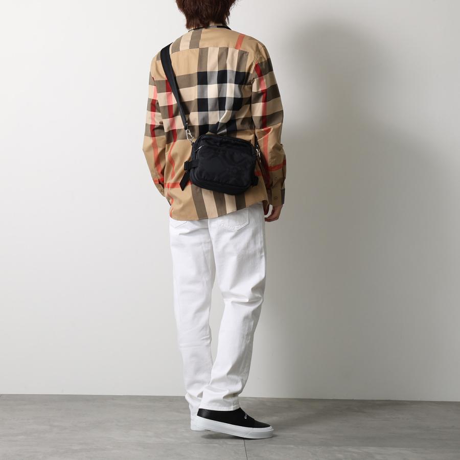 BURBERRY バーバリー ショルダーバッグ ML CROSSBODY 8085380 メンズ ジャカード チェック クロスボディ 軽量 鞄 A1189/BLACKの画像