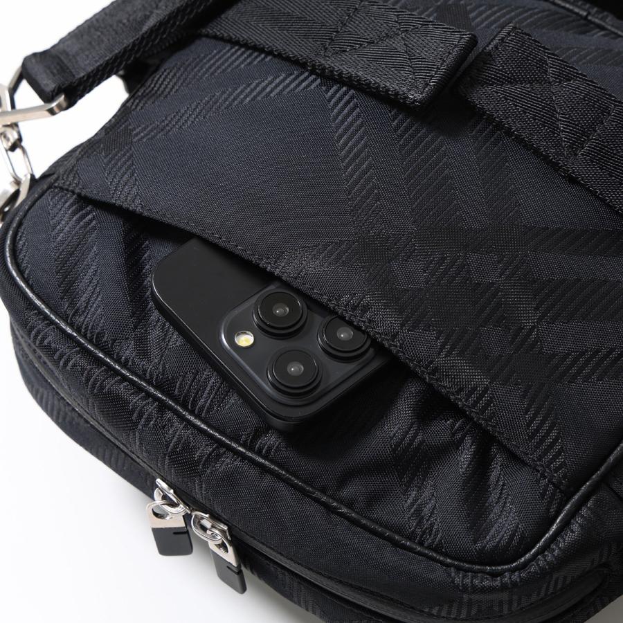 BURBERRY バーバリー ショルダーバッグ ML CROSSBODY 8085380 メンズ ジャカード チェック クロスボディ 軽量 鞄 A1189/BLACKの画像