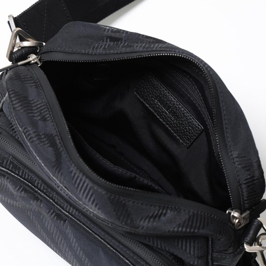 BURBERRY バーバリー ショルダーバッグ ML CROSSBODY 8085380 メンズ ジャカード チェック クロスボディ 軽量 鞄 A1189/BLACKの画像