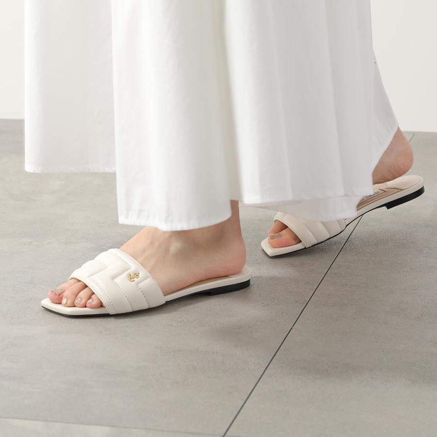 【美品】ジミーチュウ　サンダル　サテン　ホワイト JIMMY CHOO（ジミーチュウ） サンダル THEMIS FLAT NBA レディース