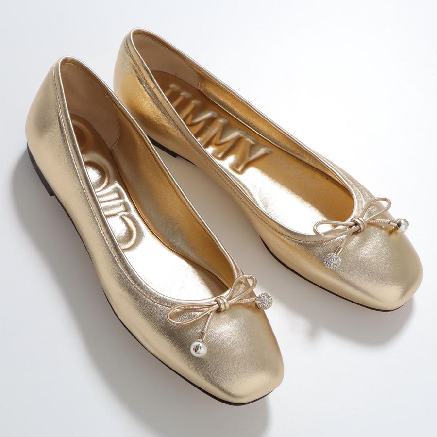 保存袋付き未使用品✨ジミーチュウ　スウェードフラットパンプス　フェザー×ビジュー JIMMY CHOO（ジミーチュウ） バレエシューズ ELME FLAT エルメ