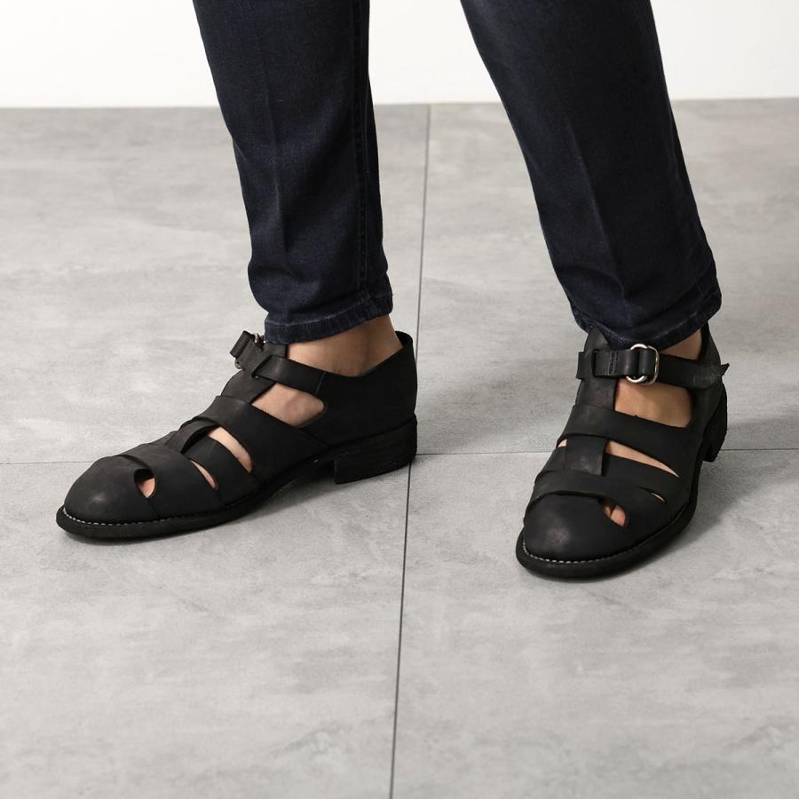 GUIDI グイディ グルカサンダル GROPPONE FULL GRAIN 99SND メンズ グロッポーネ レザー Vibram ビブラムソール シューズ 靴 BLKTの画像
