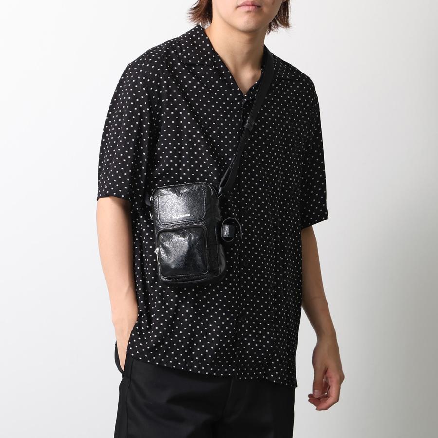 BALENCIAGA バレンシアガ ショルダーバッグ SUPERBUSY 867381 210C8 メンズ BBロゴ アリーナラムスキン アンティーク調シルバー鞄 1000の画像