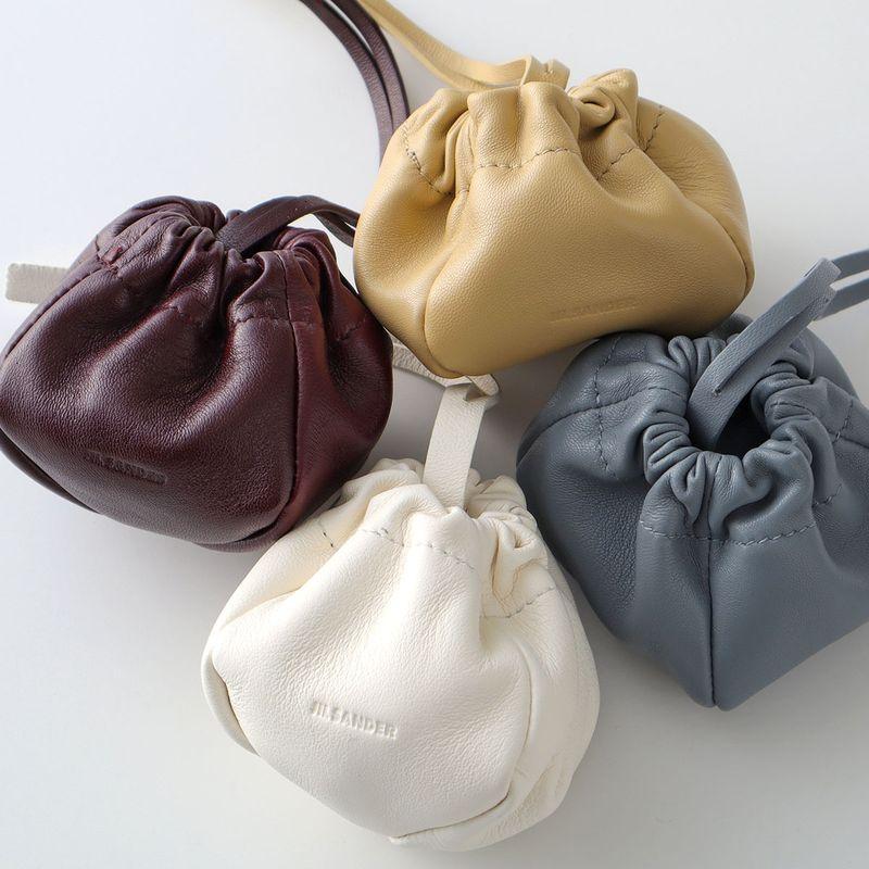 ポ*ル様 イタリア製【美品】☆ジルサンダー：スタンドネック　レザー　ムートンベス JIL SANDER（ジルサンダー） ポーチ RIPPLE POUCH リップル J08WD0031