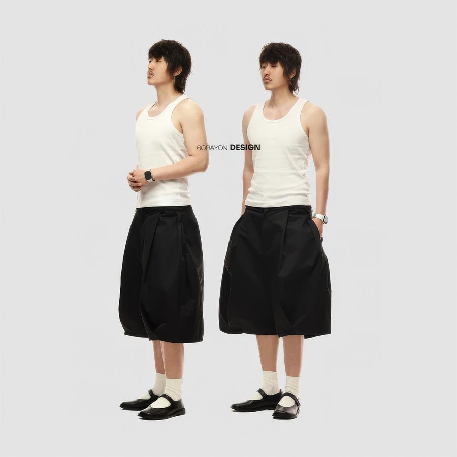 6CRAYON シックスクレヨン ハーフパンツ Elastic Waist Wide Leg