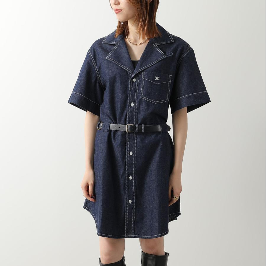 CELINE セリーヌ レザーワンピース フィービー ドレス プリーツ スカート CELINE（セリーヌ） ワンピース RR0MB2N67.GGG3 レディース トリオンフ