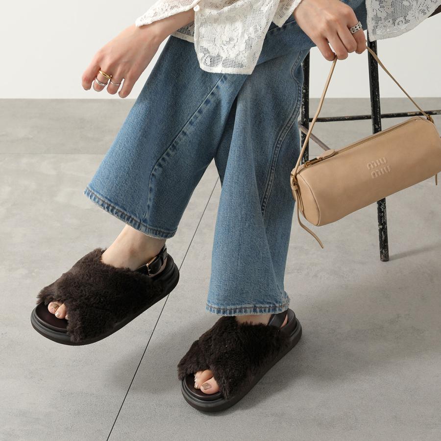 ファーサンダル atelier brugge サンダル クロス レディース ATELIER BRUGGE アトリエブルージュ ファー クロス サンダル 春秋冬 レディース 25KS-62-BRW