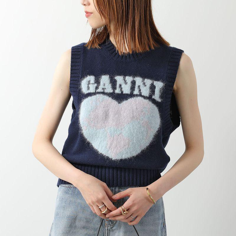 GANNI ノースリーブニット GANNI（ガニー） ニットベスト Graphic Soft Wool Mix Vest K2219