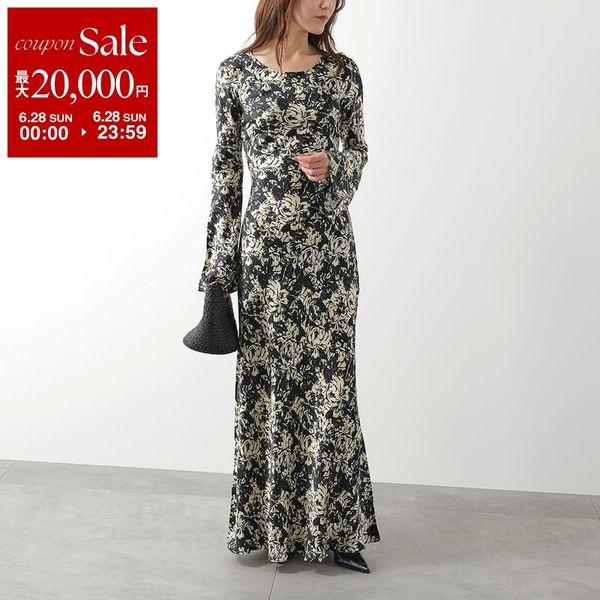 GANNI（ガニー） ワンピース Printed Satin Maxi Dress F9200