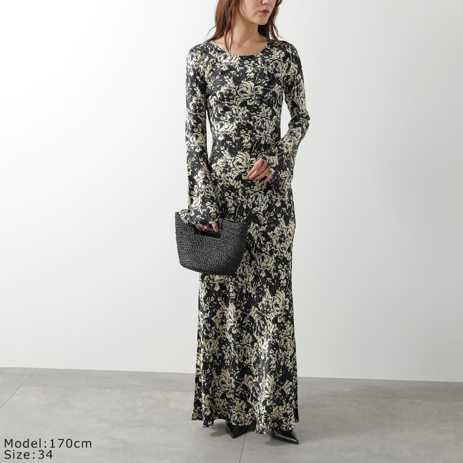 GANNI（ガニー） ワンピース Printed Satin Maxi Dress F9200