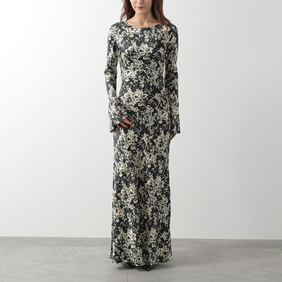 GANNI（ガニー） ワンピース Printed Satin Maxi Dress F9200