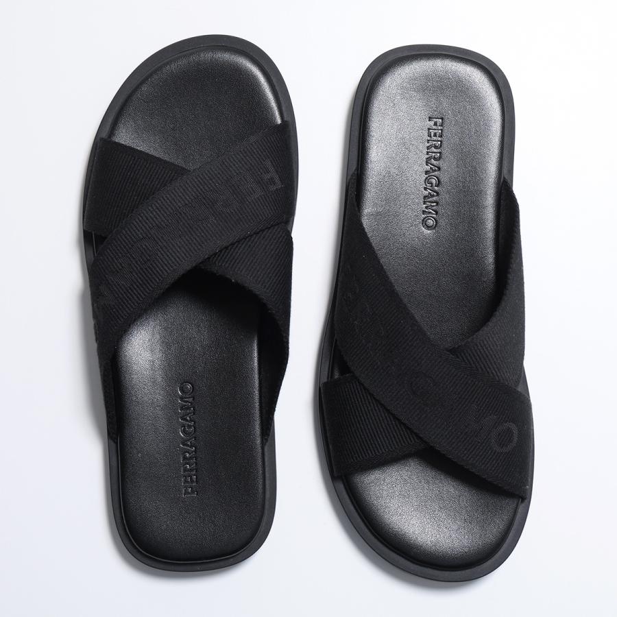 新品未使用！新生FERRAGAMO シャワーサンダル 7 FERRAGAMO（フェラガモ） サンダル FENICE TEX 763204 メンズ クロス