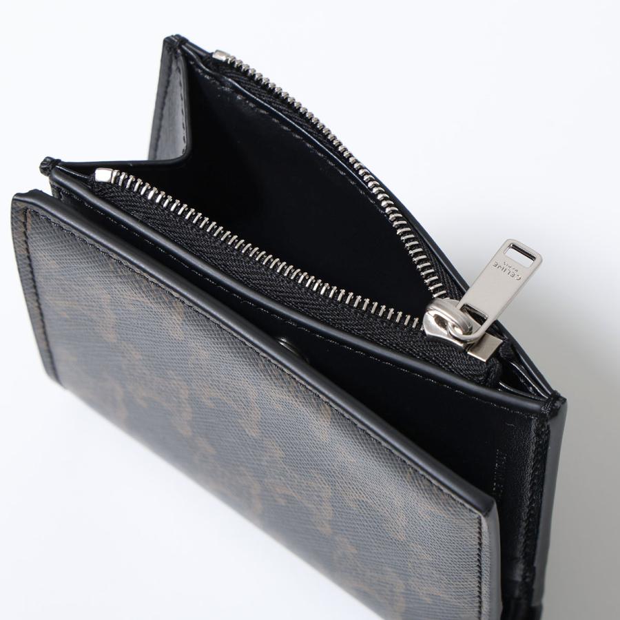 ☆美品☆セリーヌ 財布 トリオンフ ブラック 小銭入れ ケース チェーン CELINE（セリーヌ） 二つ折り財布 COMPACT WALLET 10E492BZR.38SI