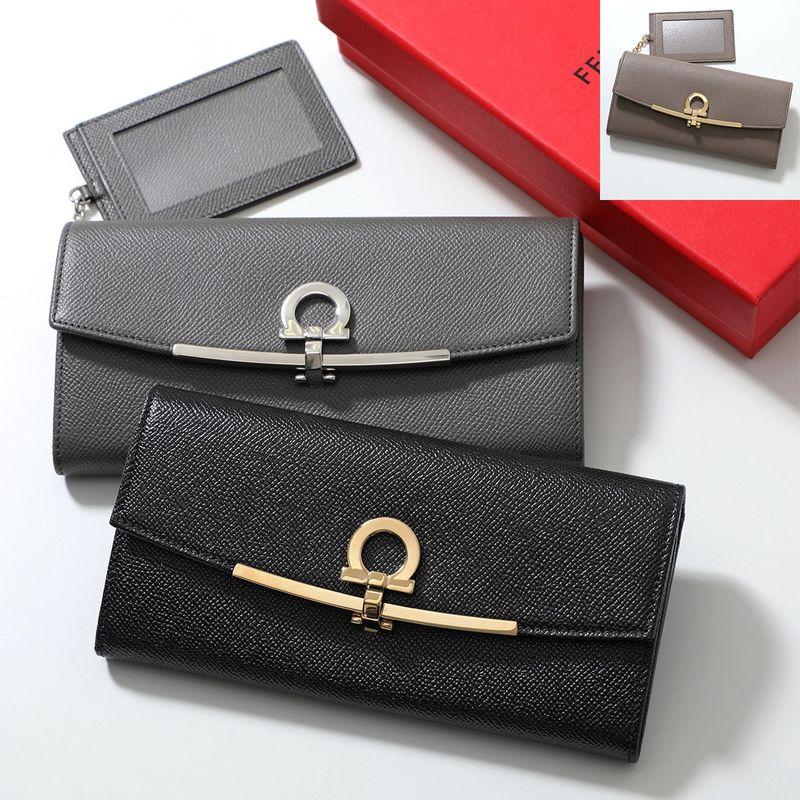 FERRAGAMO（フェラガモ） 二つ折り長財布 22D150 レディース レザー