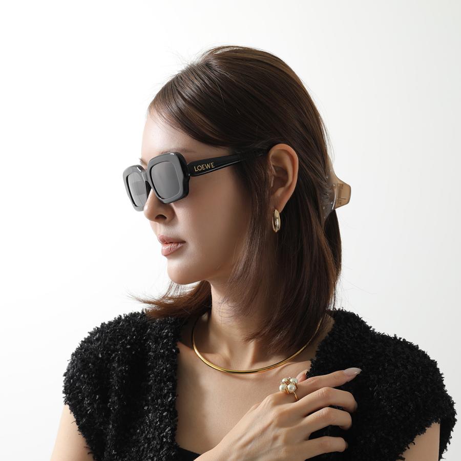 LOEWE ロエベ レジン×レザー サングラス ラウンド LOEWE ロエベ レジン×レザー サングラス ラウンド LOEWE ロエベ レジン
