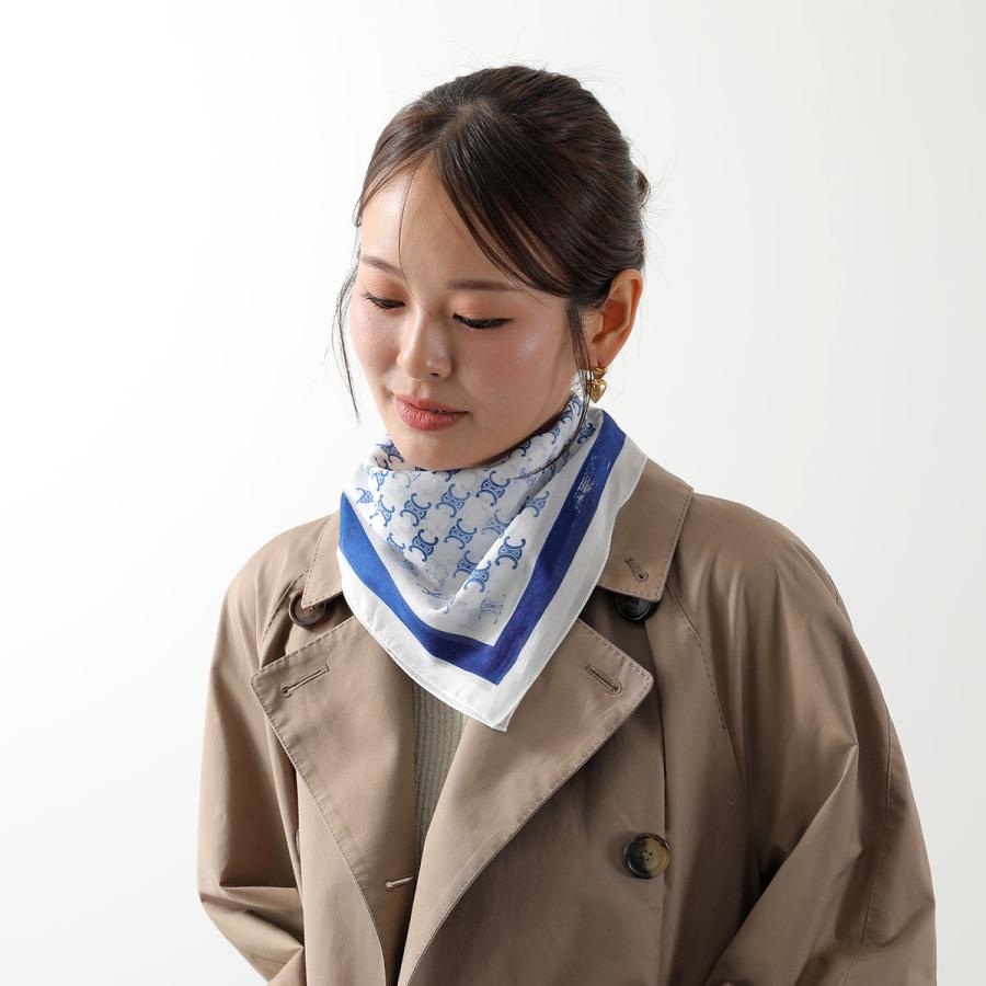 【美品】CELINE 海洋テーマ スカーフ CELINE（セリーヌ） バンダナ 2AWB64M64.38CE 2AWB64M64.GDS2