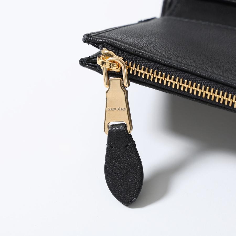 美品✨ミュウミュウ スモールナッパレザー 三つ折り財布 ブラウン 付属品完備 miu miu（ミュウミュウ） 三つ折り財布 5MH051 AEFX レディース