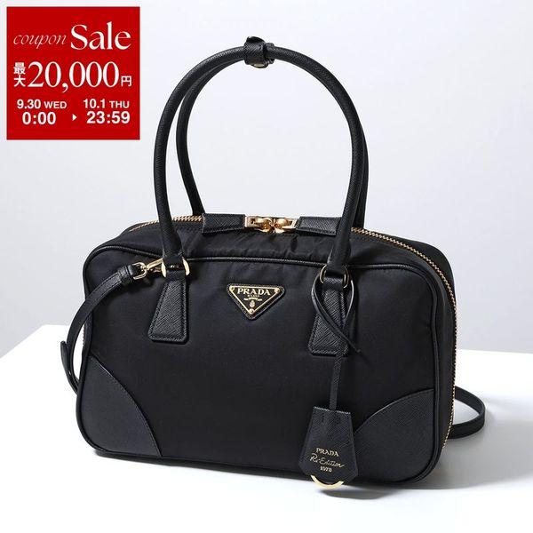 ✨希少・美品✨プラダ ハンドバッグ リボン 黒 メタルロゴ レザー ナイロン PRADA（プラダ） ハンドバッグ 1BB115 R064 レディース ショルダー