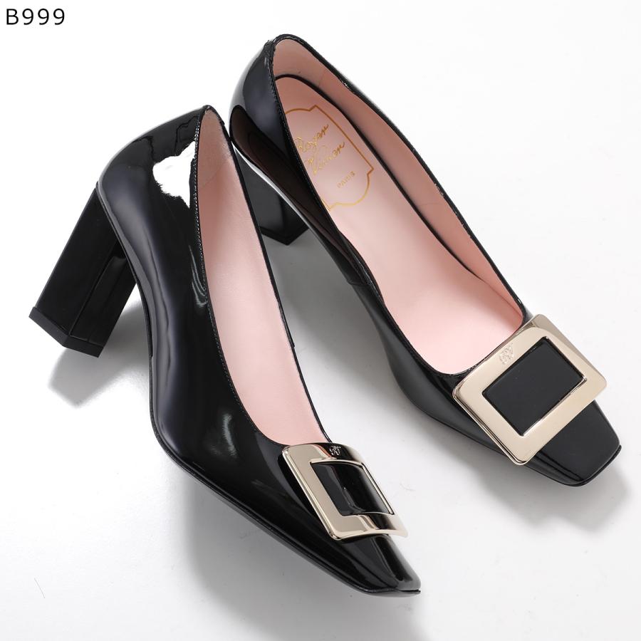 極美品 ロジェヴィヴィエ ベルヴィヴィエ エナメル フラットパンプス 38 袋 Roger Vivier（ロジェヴィヴィエ） パンプス BELLE VIVIER METAL