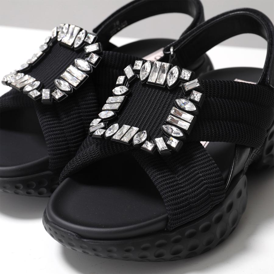 ROGER VIVIER スポサンダル VIV RUN ビジュー 37 ブラック Roger Vivier（ロジェヴィヴィエ） 【38のみ】ROGER VIVIER サンダル