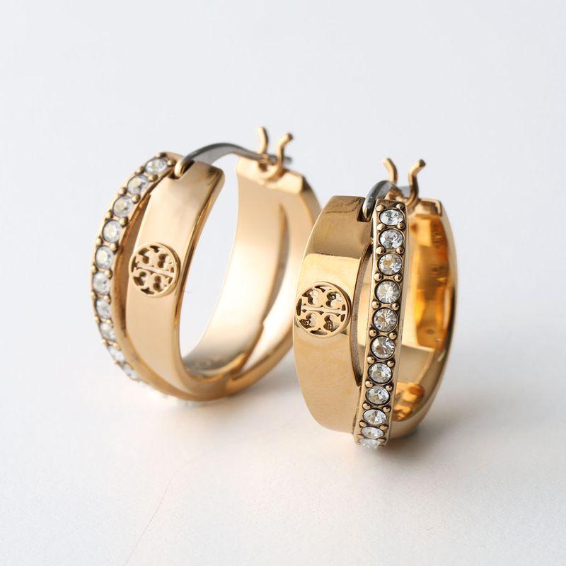 TORY BURCH（トリーバーチ） フープピアス ICON PAVE DOUBLE アイコン
