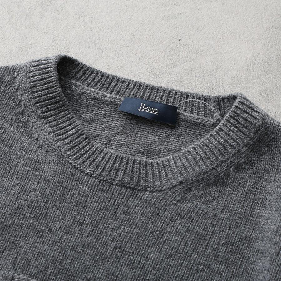 HERNO（ヘルノ） セーター MG000192 70100 メンズ エンボスロゴ クルー
