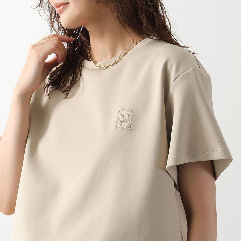 MaxMara 半袖 Tシャツ ベージュ ロゴ刺繍　一回のみ着用　限定品 Max Mara（マックスマーラ） Tシャツ QUAGGA クアッガ レディース 半袖
