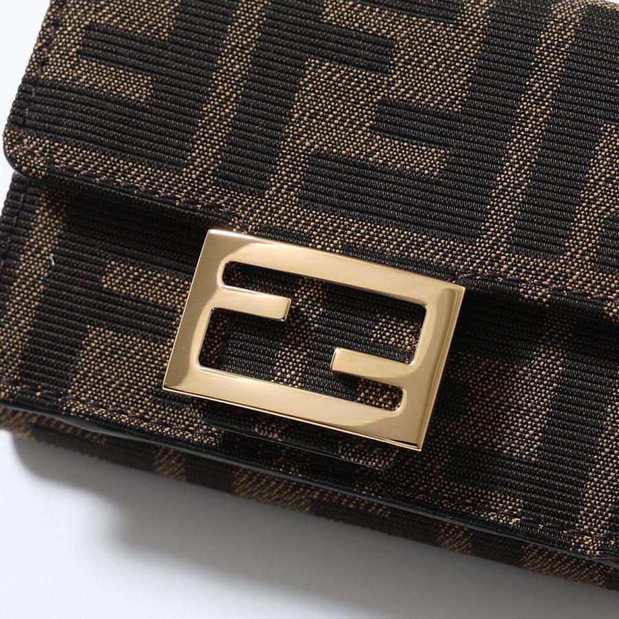 FENDI ズッカ 総柄 3つ折り財布 コンパクトウォレット レザー キャンバス FENDI ズッカ 総柄 3つ折り財布 コンパクトウォレット レザー