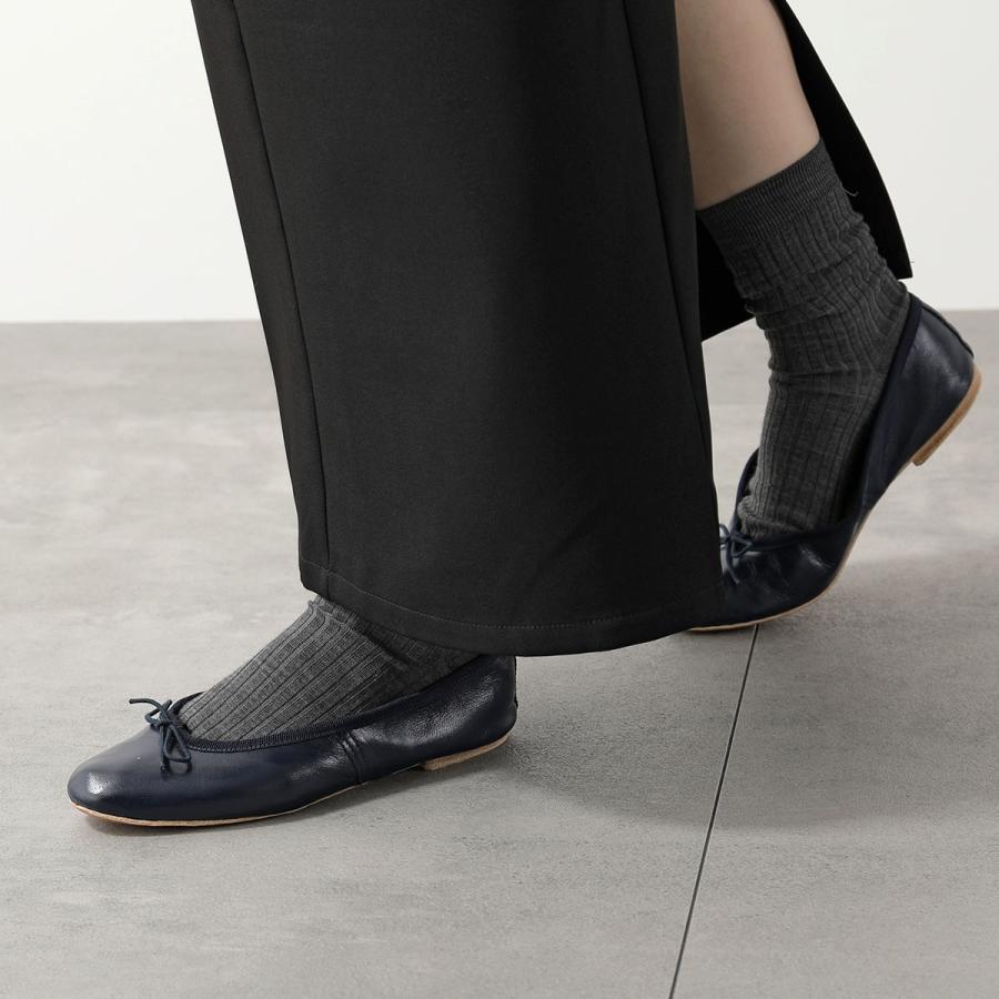 E. Porselli ブラックフラットシューズ E.PORSELLI PORSELLI ポルセリ バレエシューズ 95PELLE レディース
