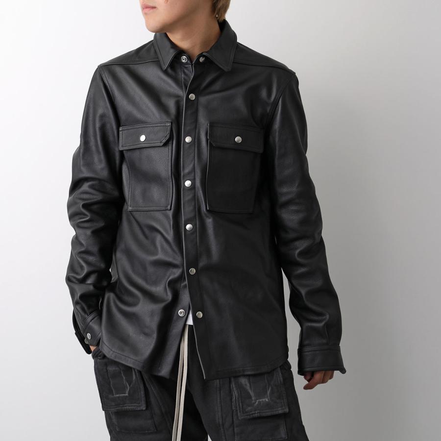 S*A様 新品　稀少モデル　リックオウエンス　カーフレザー　シャツ　ジャケット Rick Owens（リック・オウエンス） シャツジャケット OUTERSHIRT