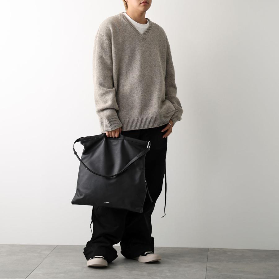 JIL SANDER ジルサンダー 大容量 ボーダー 肩がけ トートバッグ JIL SANDER（ジルサンダー） トートバッグ SOFT ROLLED HOBO MD