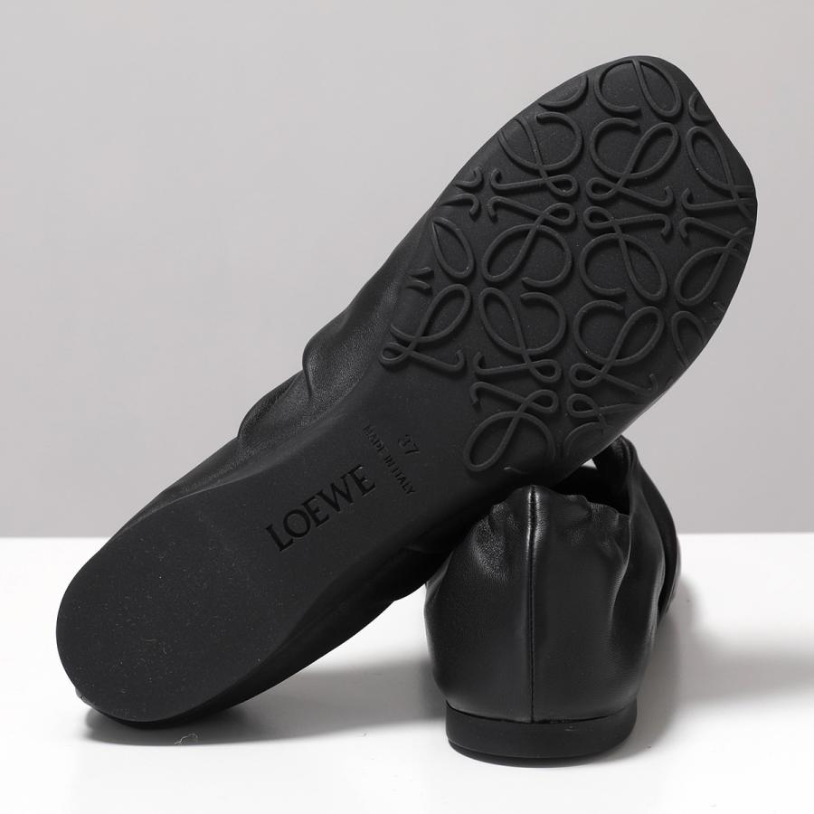 LOEWE ソフトバレリーナ 38 ブラック LOEWE（ロエベ） パンプス PEBBLE SOFT BALLERINA ペブル ソフト