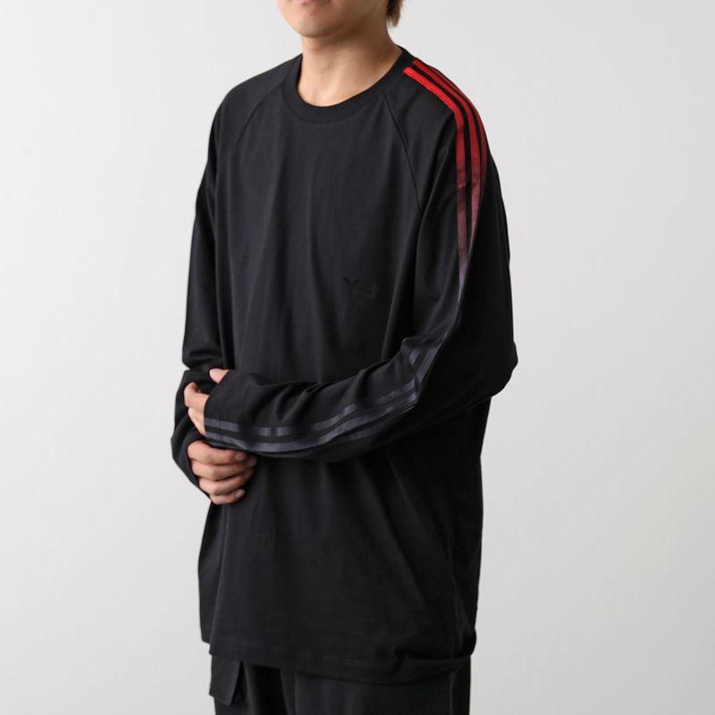 y'sワイズカットソー長袖 Y-3 ワイスリー Tシャツ OVERSIZED GRADIENT STRIPES LONG SLEEVE TEE