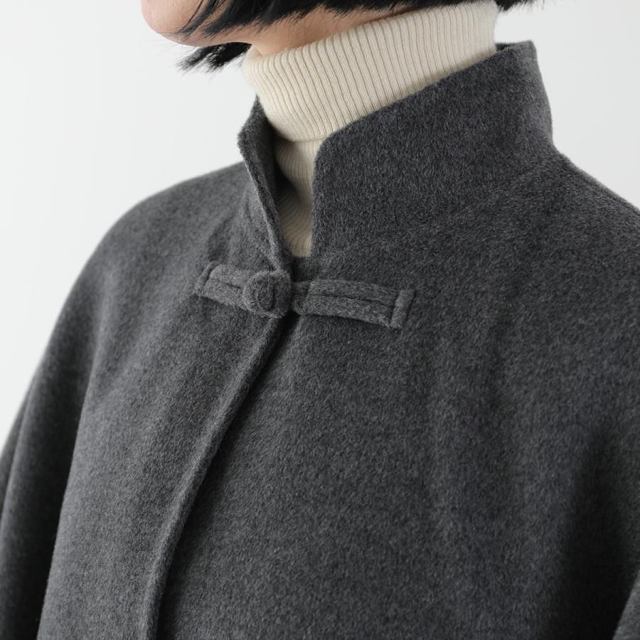 ROHE ローエ ポンチョ Double-faced wool manderin poncho 820-10-263