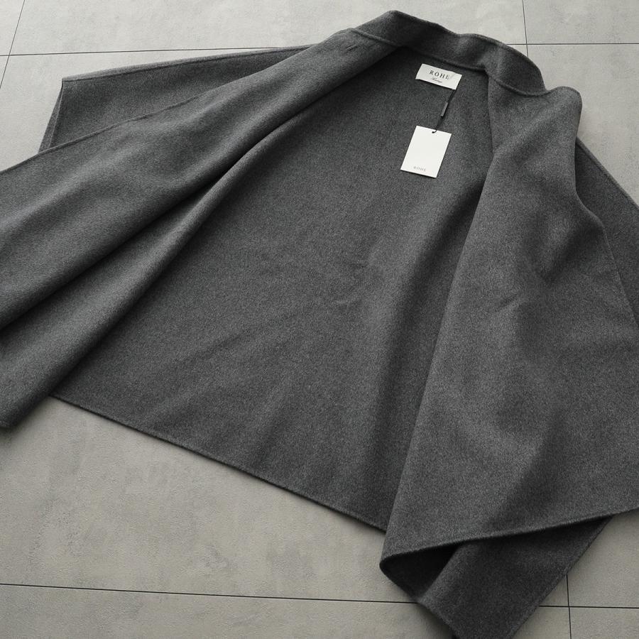 ROHE ローエ ポンチョ Double-faced wool manderin poncho 820-10-263