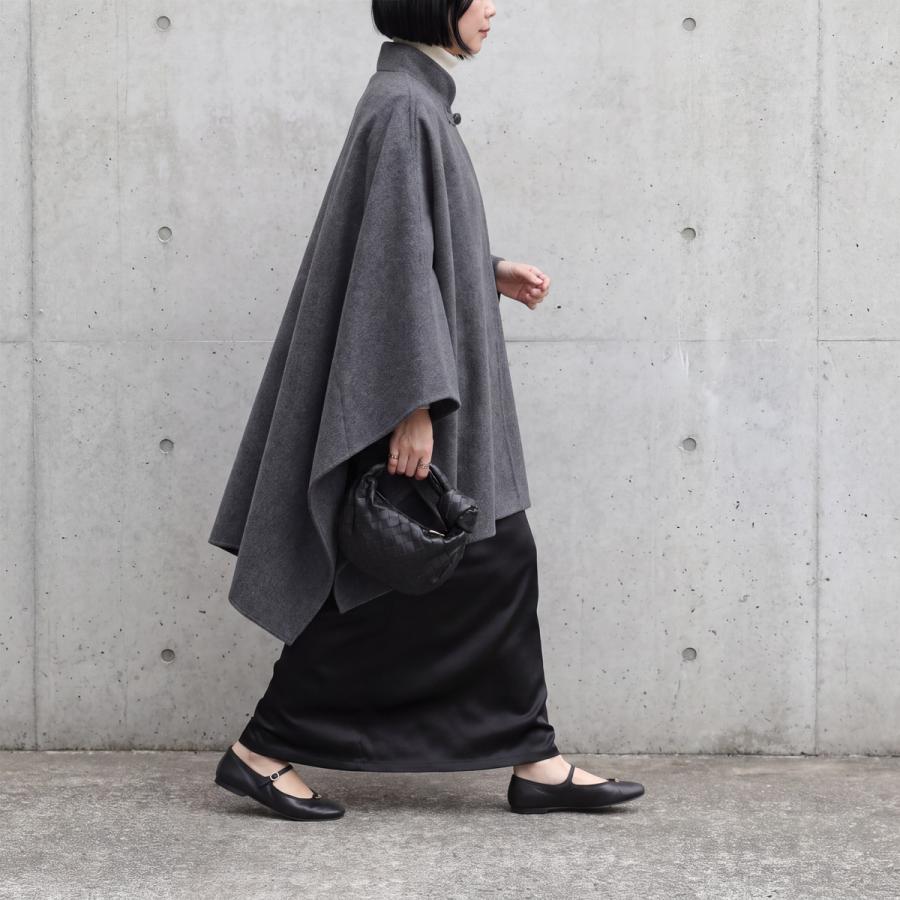 ROHE ローエ ポンチョ Double-faced wool manderin poncho 820-10-263