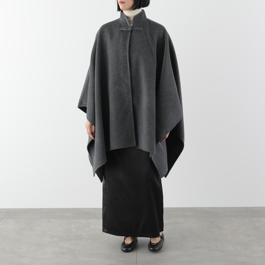 ROHE ローエ ポンチョ Double-faced wool manderin poncho 820-10-263